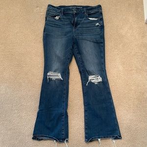 New Without Tags American Eagle Distressed High Rise Skinny Kick Jeans Size 16